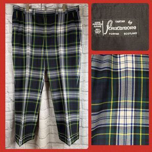 Strathmore Plaid Tartan Pants Scottish Trews Mens 42x27 Cuffed Trousers Scotland